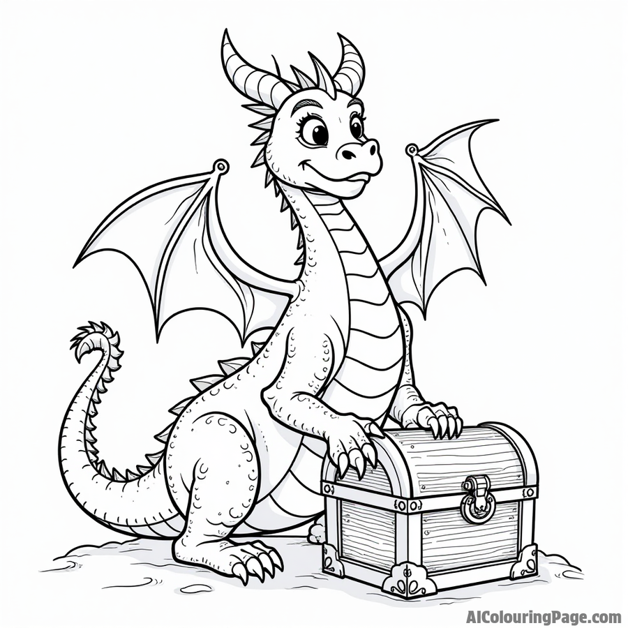 Dragon guarding a treasure chest