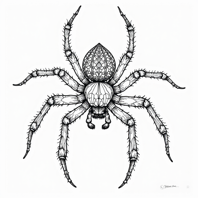 A spider with intricate patterns on its back