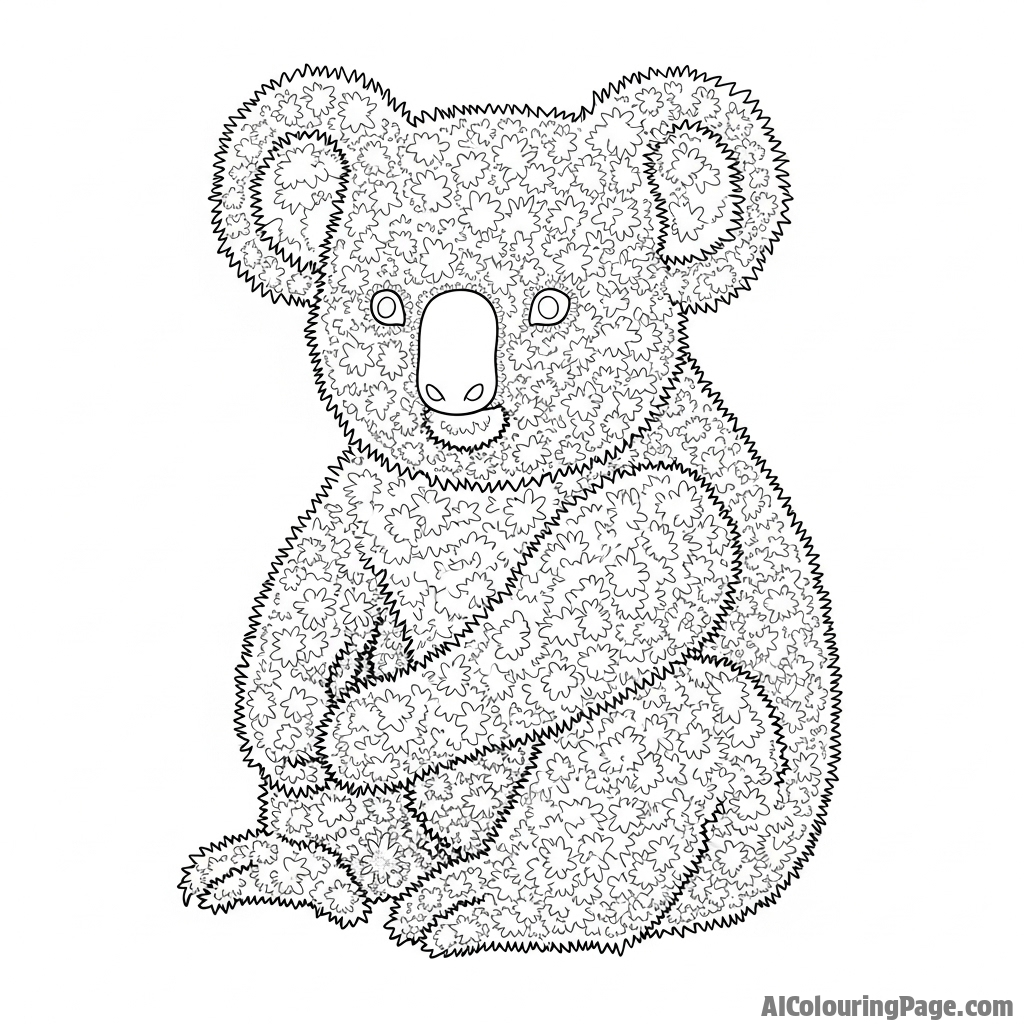 A topiary in the shape of a sitting koala, trimmed from dense bushes.