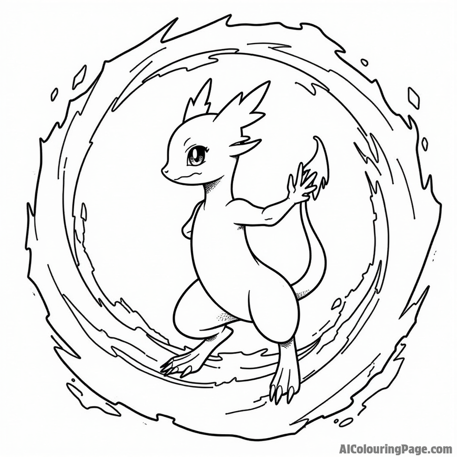 Mewtwo emerging from a swirling portal