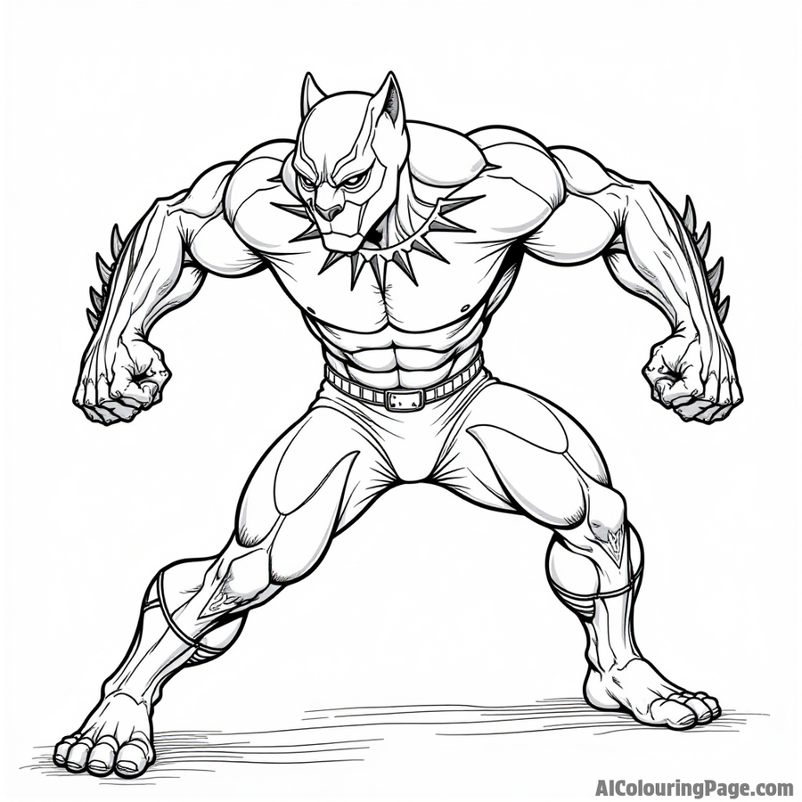 Black Panther in a fighting pose