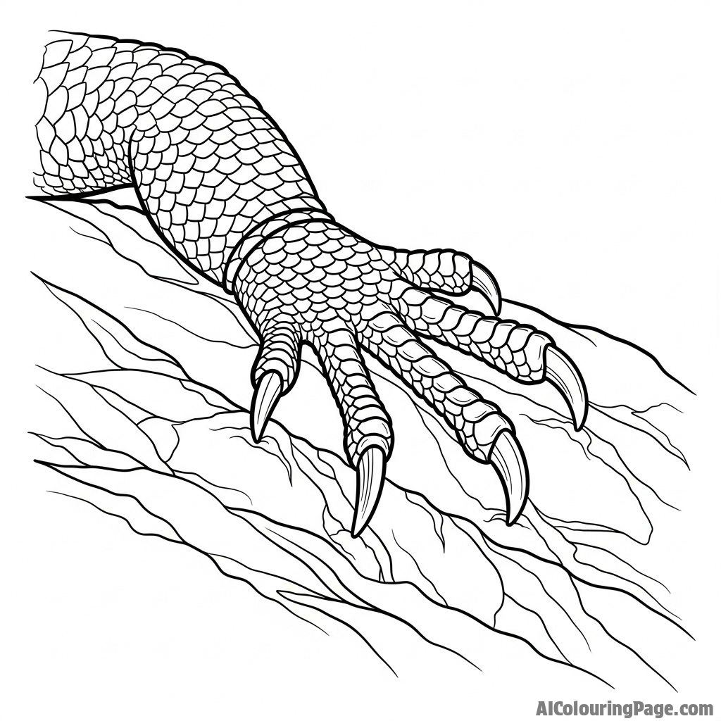 A close-up of a lizard's claws gripping a rough rock surface.