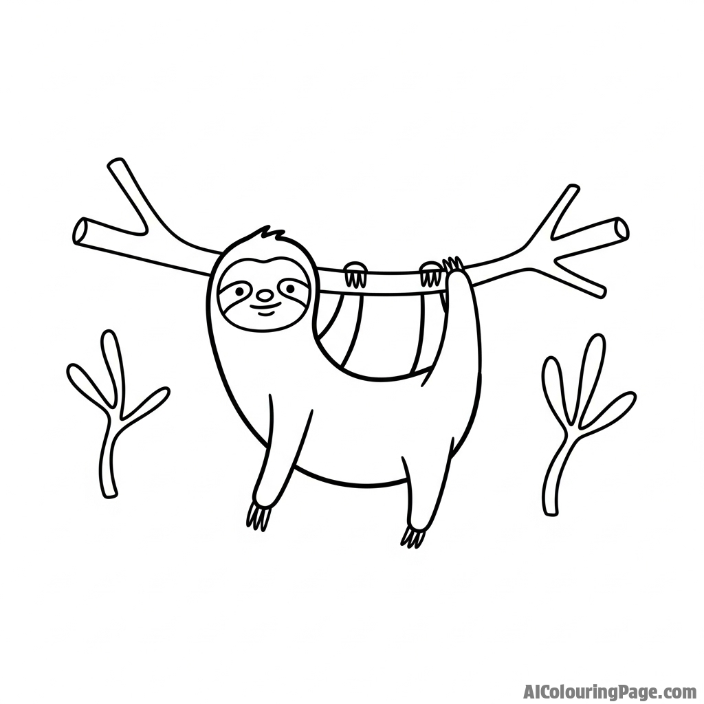 A sloth depicted in the style of an ancient cave painting.