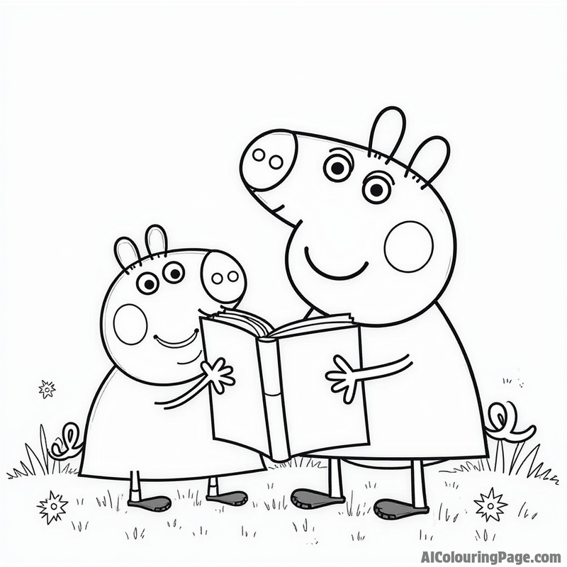 Peppa Pig reading a story