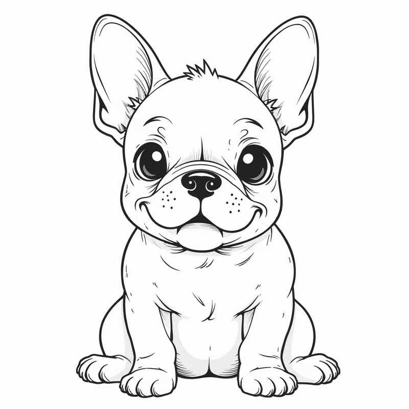 A playful French Bulldog with bat ears