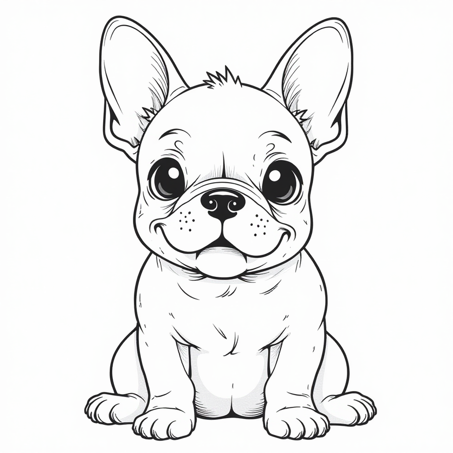 A playful French Bulldog with bat ears