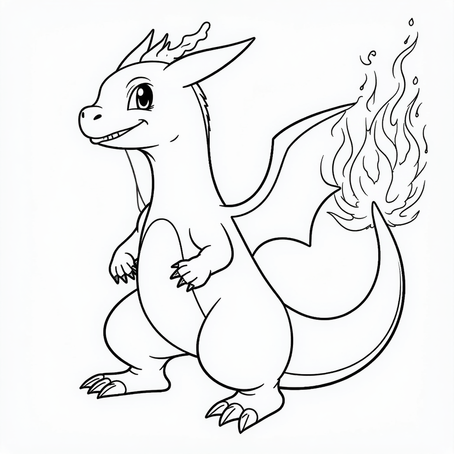 Charizard with its tail aflame