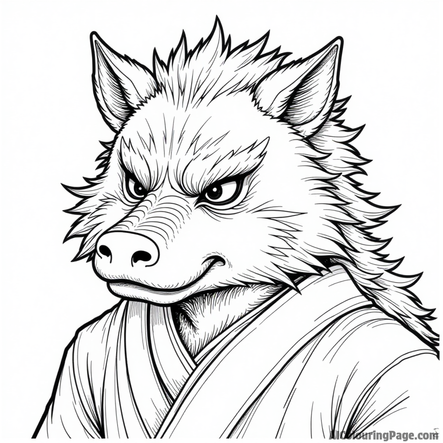 Inosuke wearing boar mask