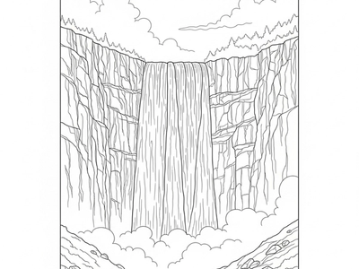 Free Waterfall Coloring Pages