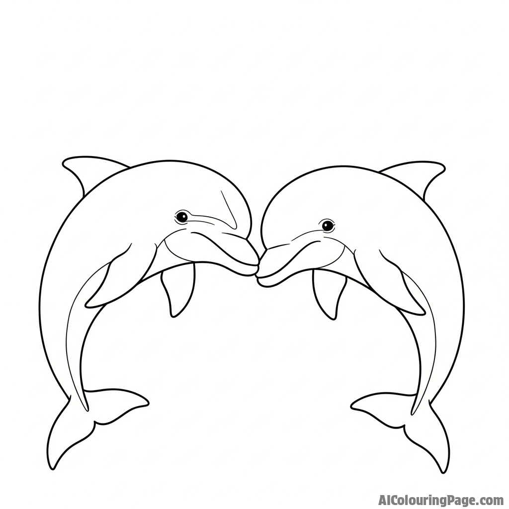 Two dolphins touching pectoral fins in what appears to be a gesture of companionship.
