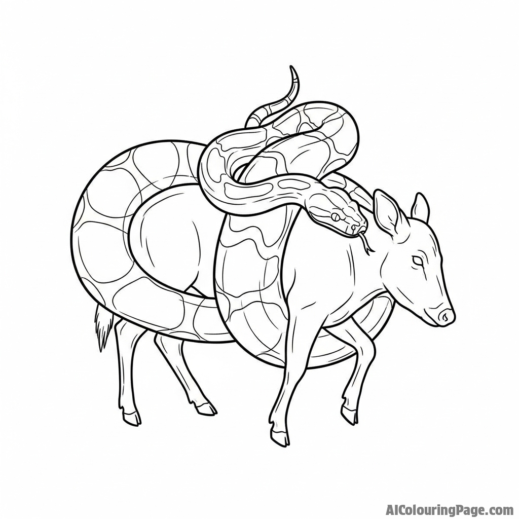 A constrictor wrapped around its prey, a study in muscular tension and raw power.