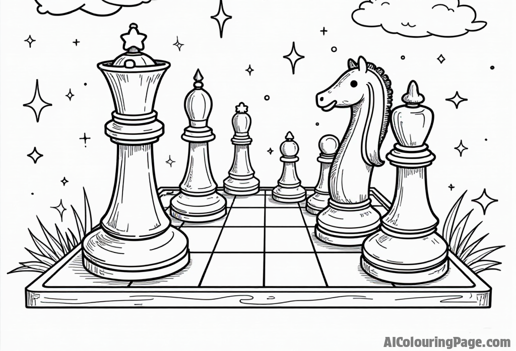 Free Chess Coloring Pages