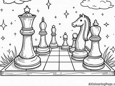 Free Chess Coloring Pages