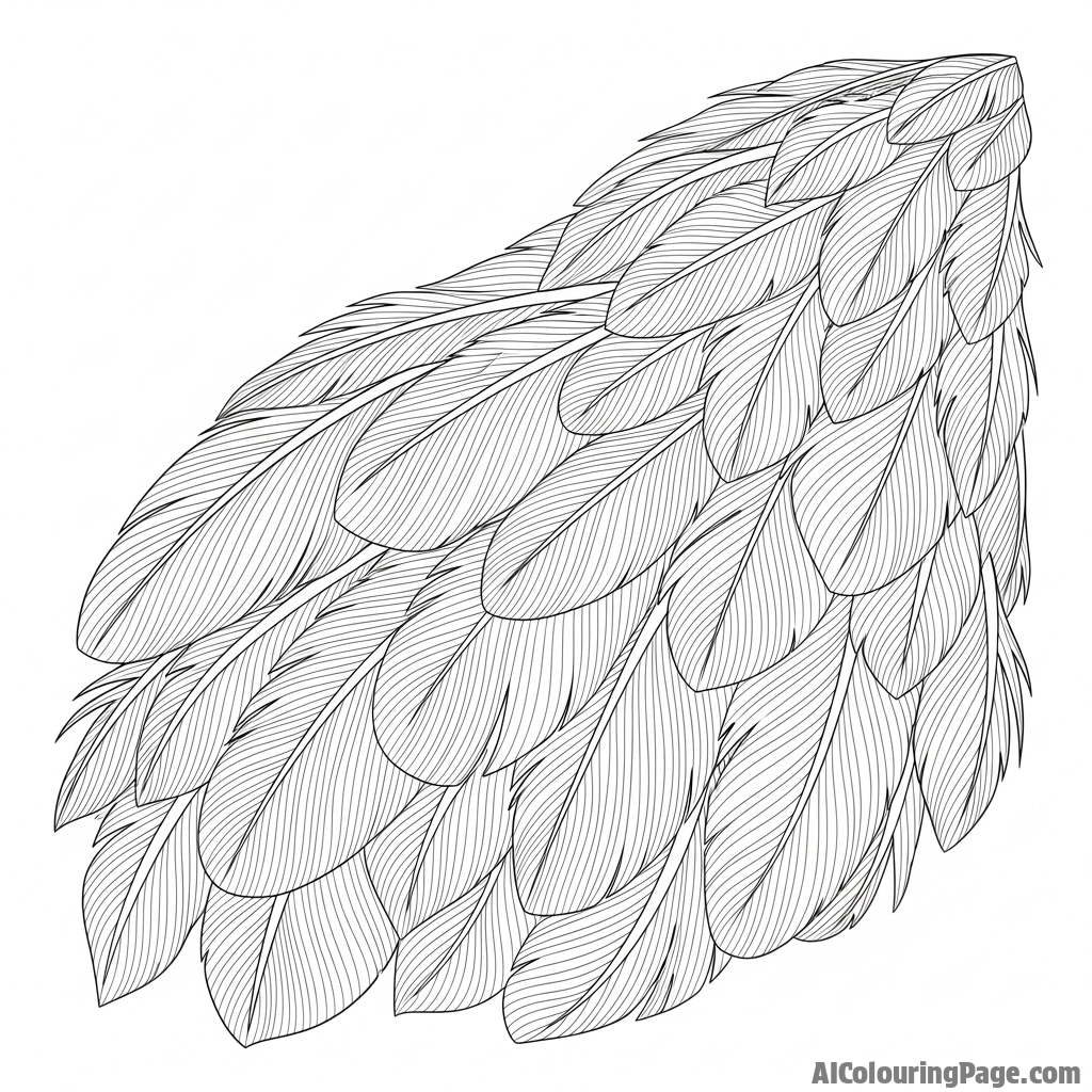 A close-up macro photograph of a chicken's intricate feather pattern.