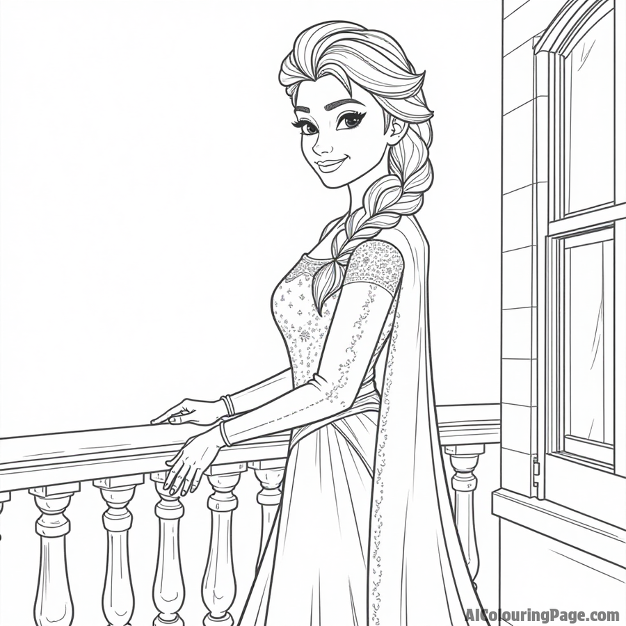 Elsa on her balcony