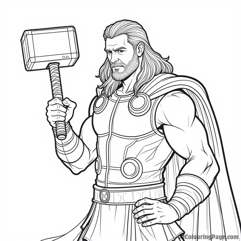 Thor with his hammer, Mjolnir