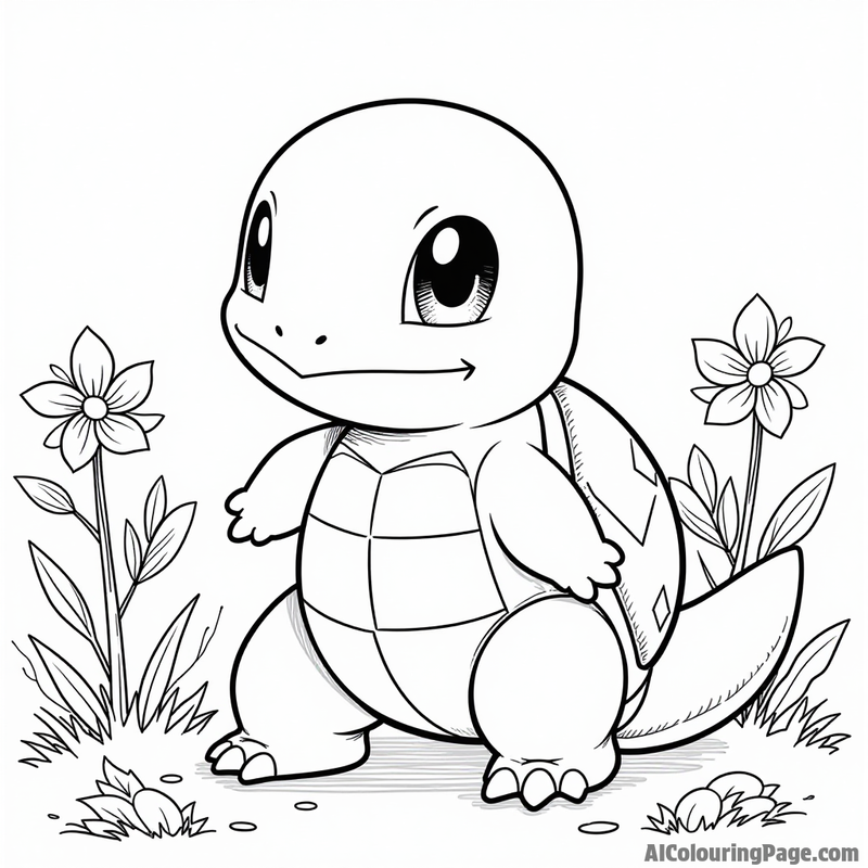 Squirtle in a garden