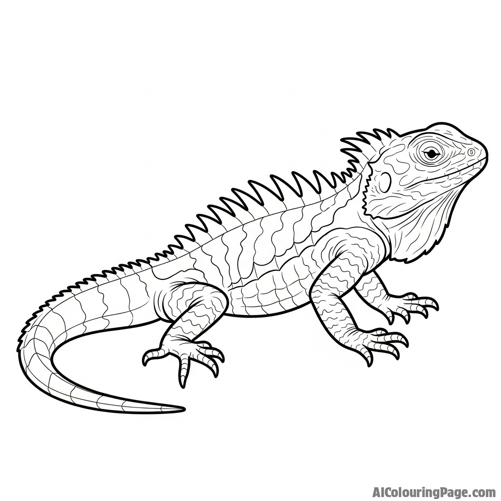 A lizard with a prominent spiky crest running down its back.