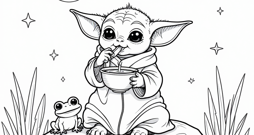 Free Baby Yoda Coloring Pages