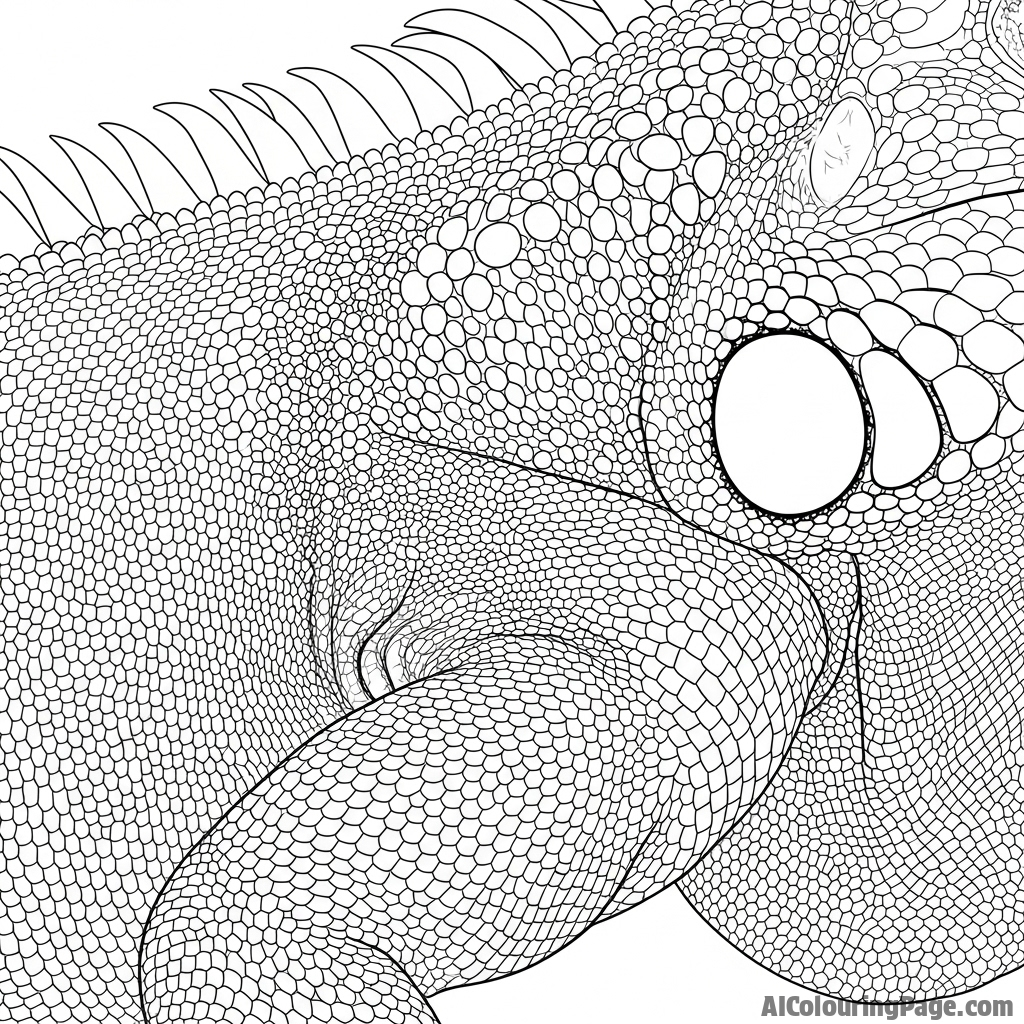 The detailed texture of an iguana's underbelly scales.