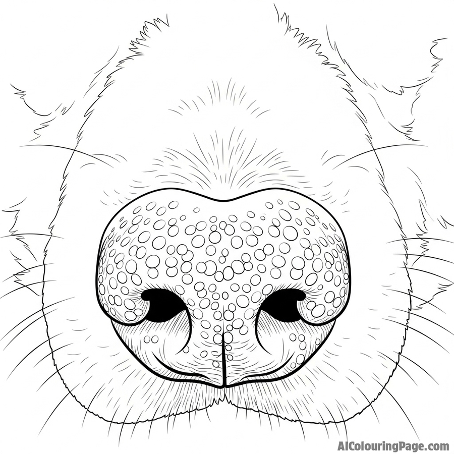 A corgi's wet nose, captured in extreme macro detail.