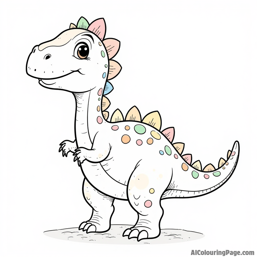 Friendly dinosaur with colorful spots