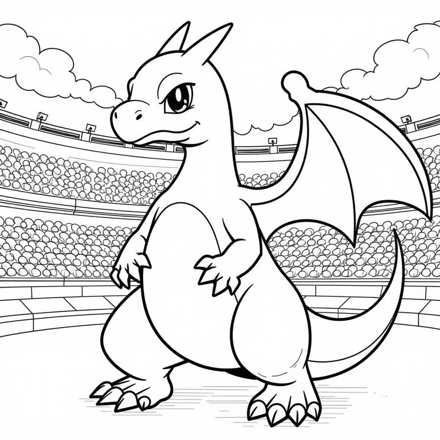 Charizard in a stadium