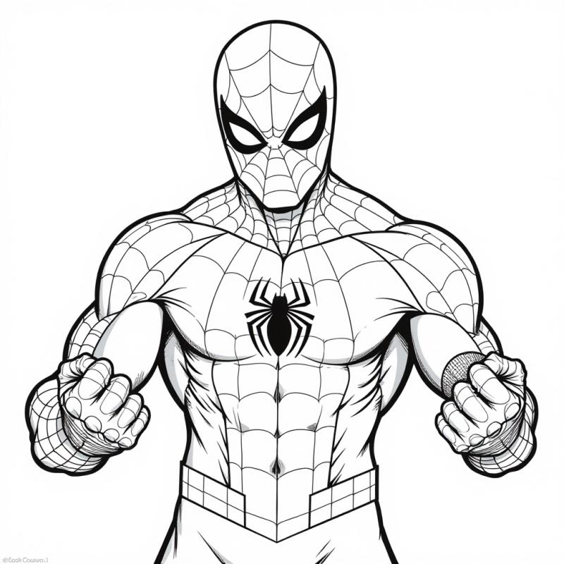 Spiderman fist coloring page