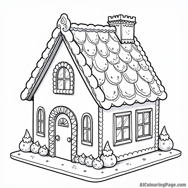 Gingerbread house with gumdrop shingles