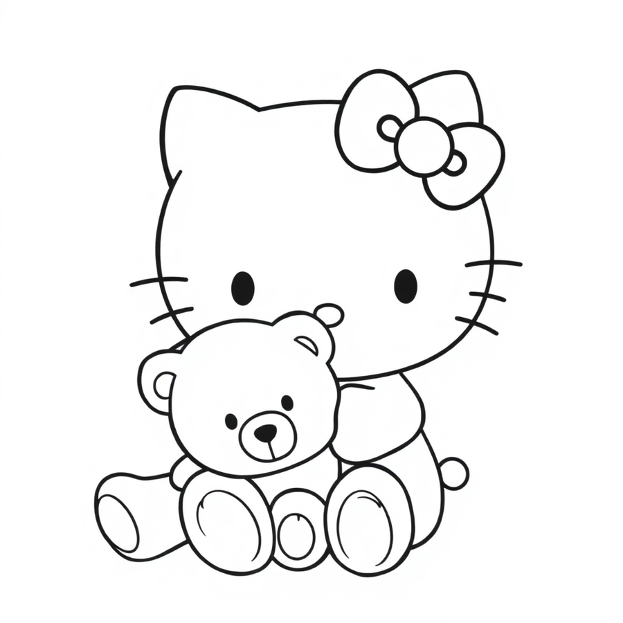 Hello Kitty with a teddy bear