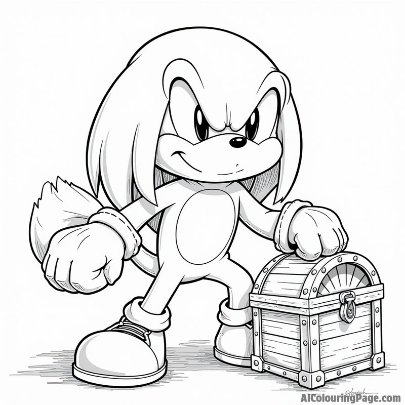 Knuckles guarding a treasure