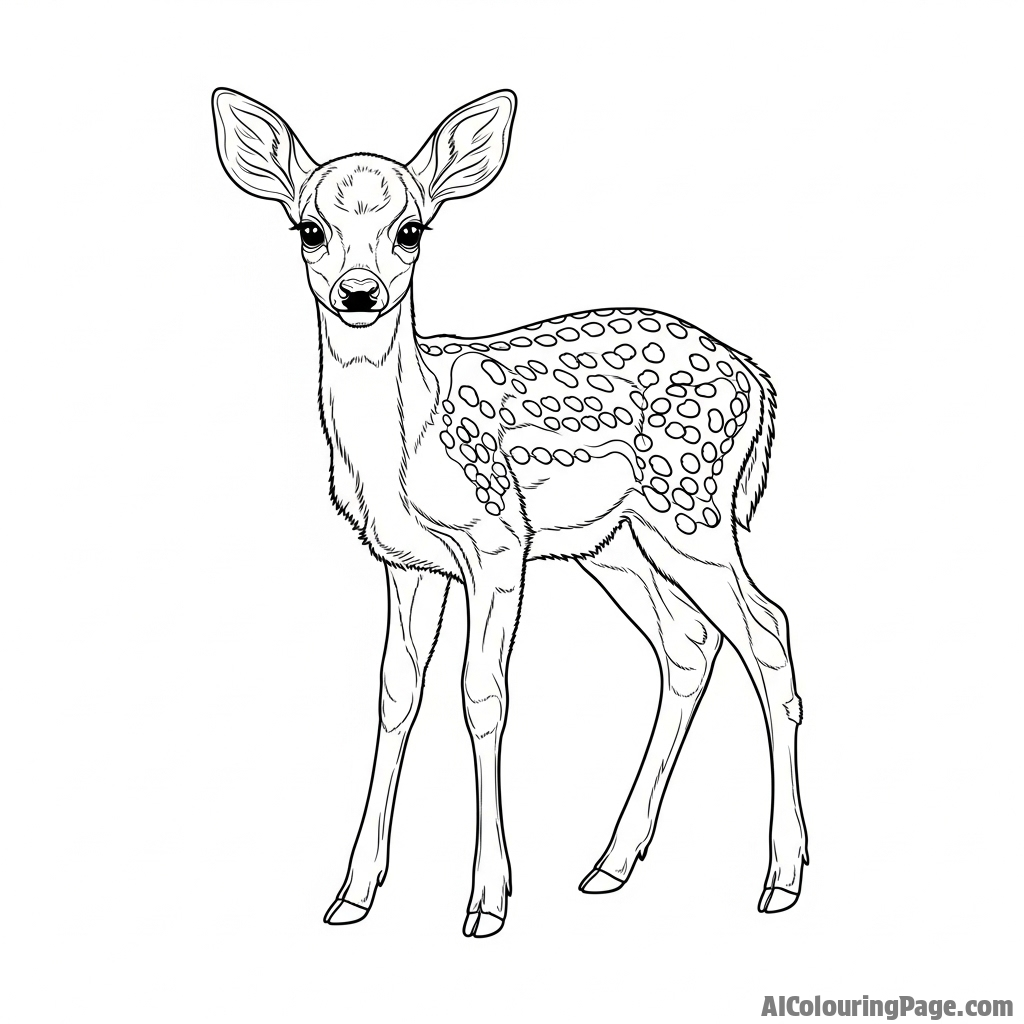 A fawn's delicate, spotted hide in sharp focus.