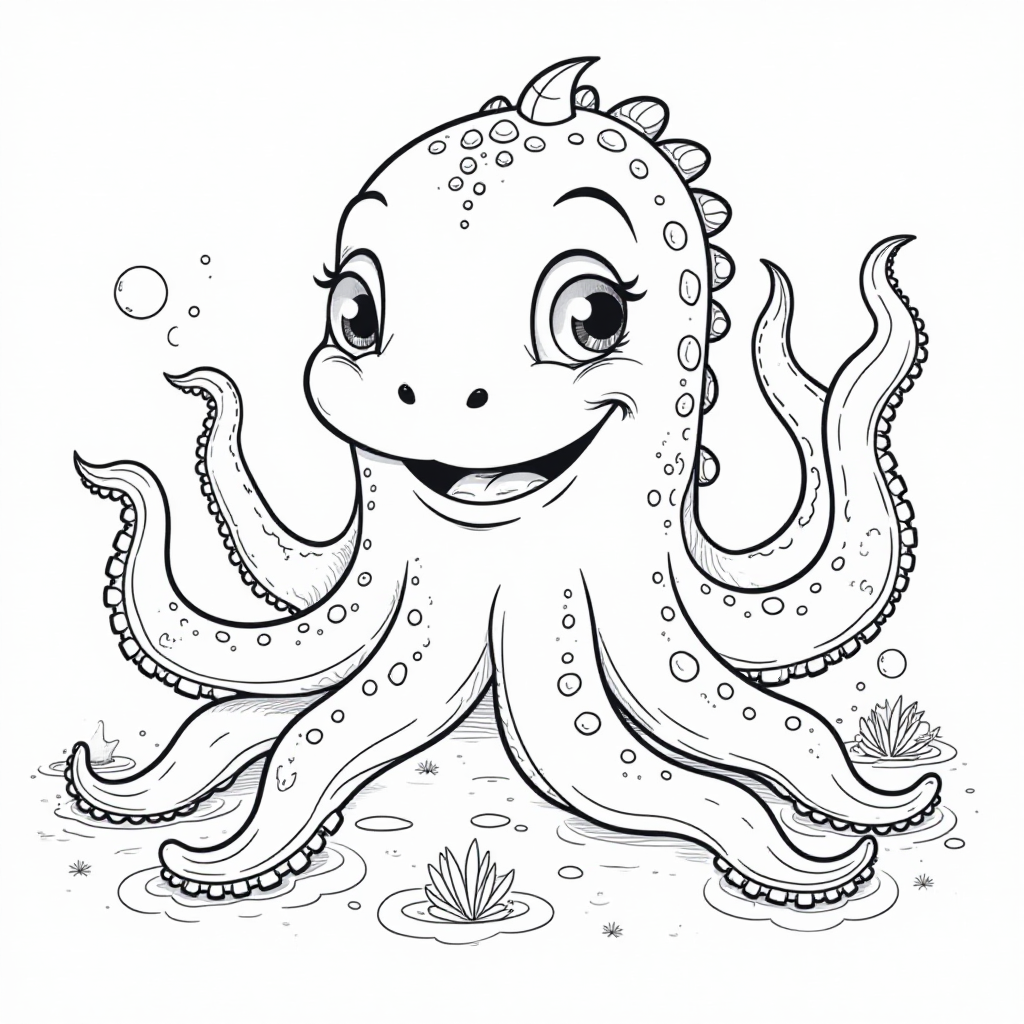 5 Free Sea Monster Coloring Pages and Prompts to Create Yours