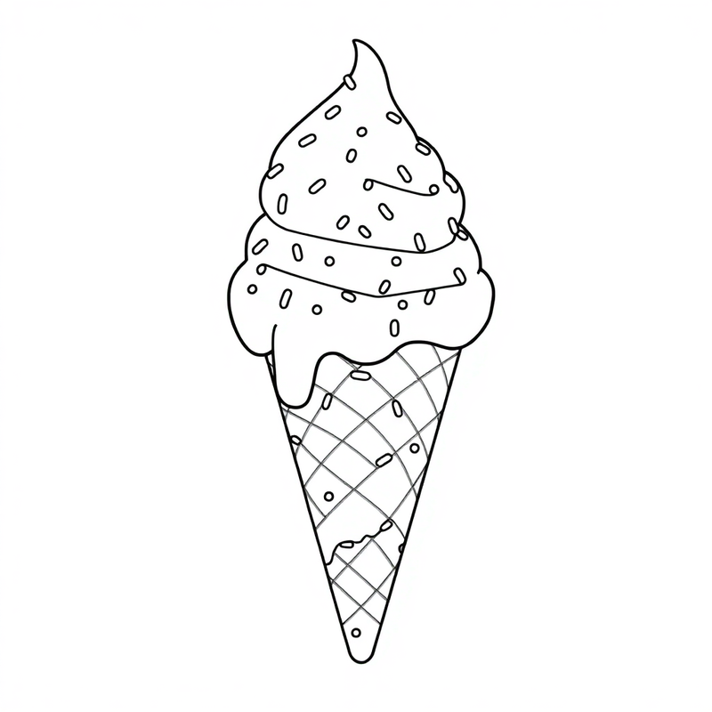 A melting ice cream cone with sprinkles