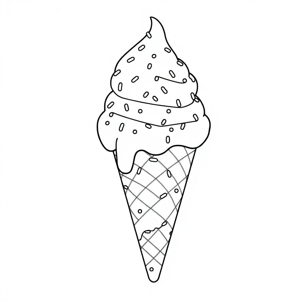 Cool Down with Ice Cream Cone Coloring Pages: 19 Fun Prompts for Kids!