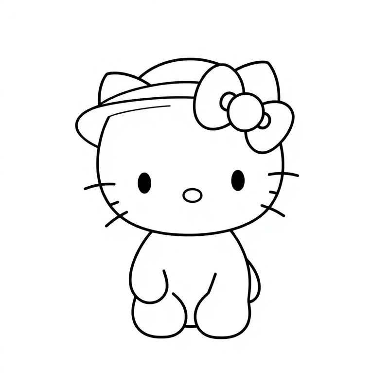 Hello Kitty wearing a hat