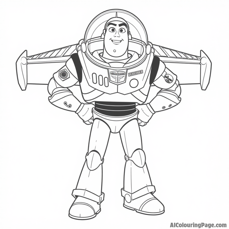 Buzz Lightyear with his wings deployed