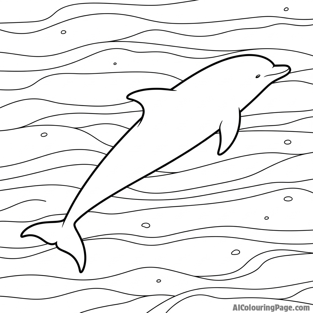 The distinct shadow of a dolphin moving swiftly across the sandy, rippled ocean floor.