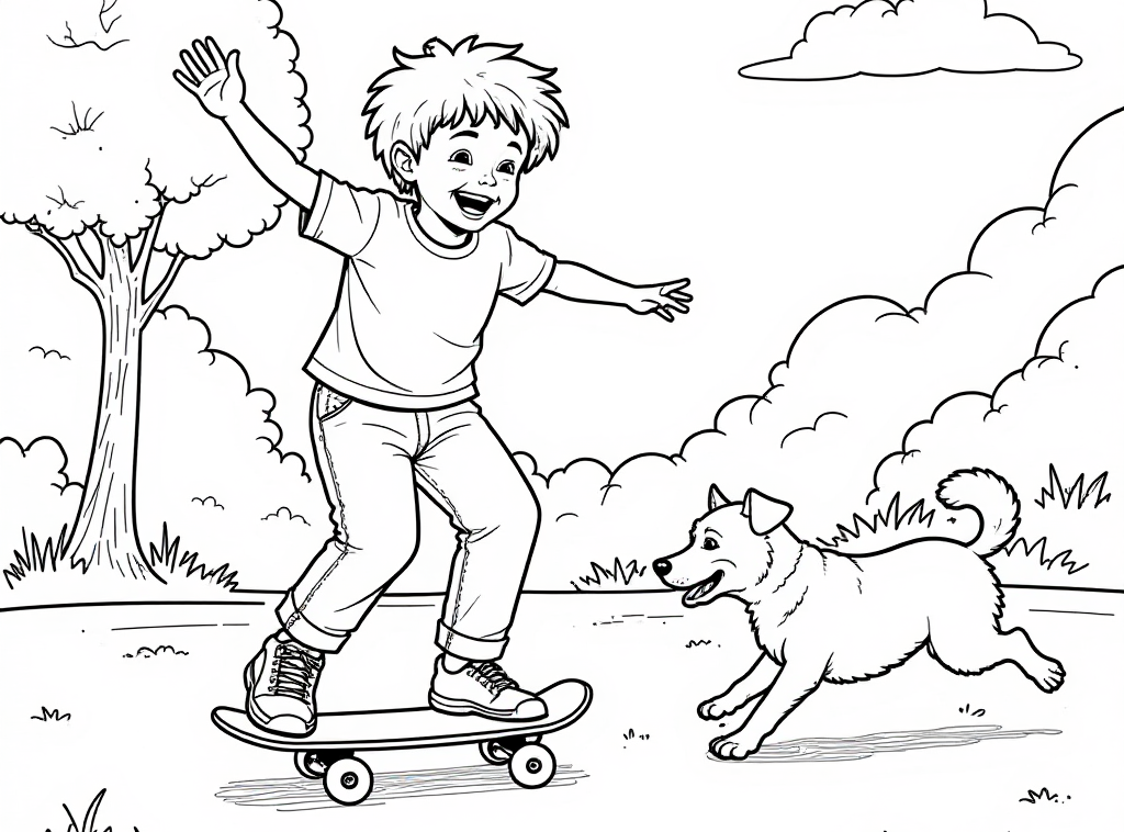 Free Skateboard Coloring Pages