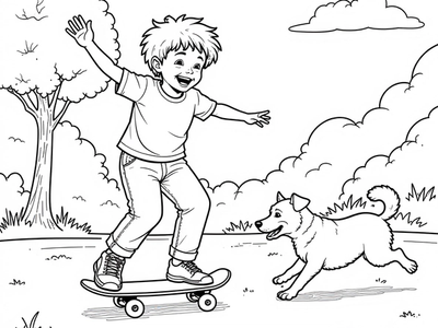 Free Skateboard Coloring Pages
