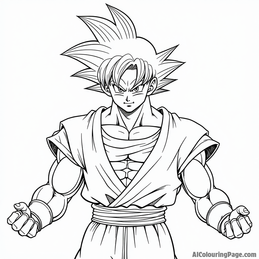 Goku in a powerful pose