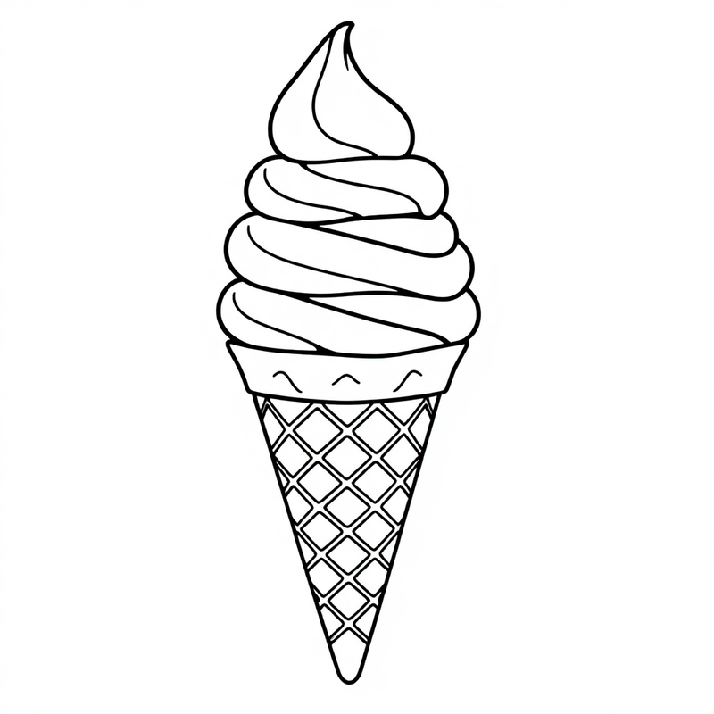 An ice cream cone with a waffle cone