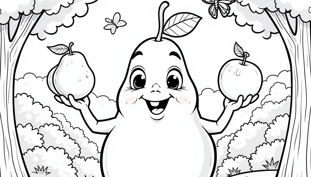 Free Pear Coloring Pages