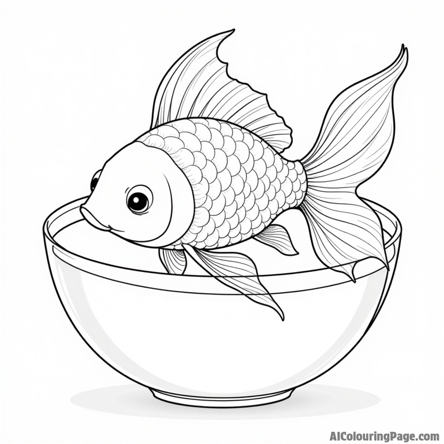 Smiling goldfish in a bowl