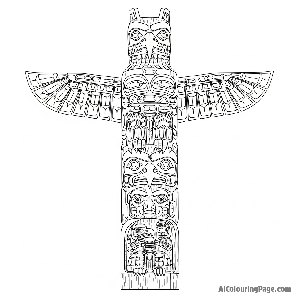 Eagle totem pole, historical significance.