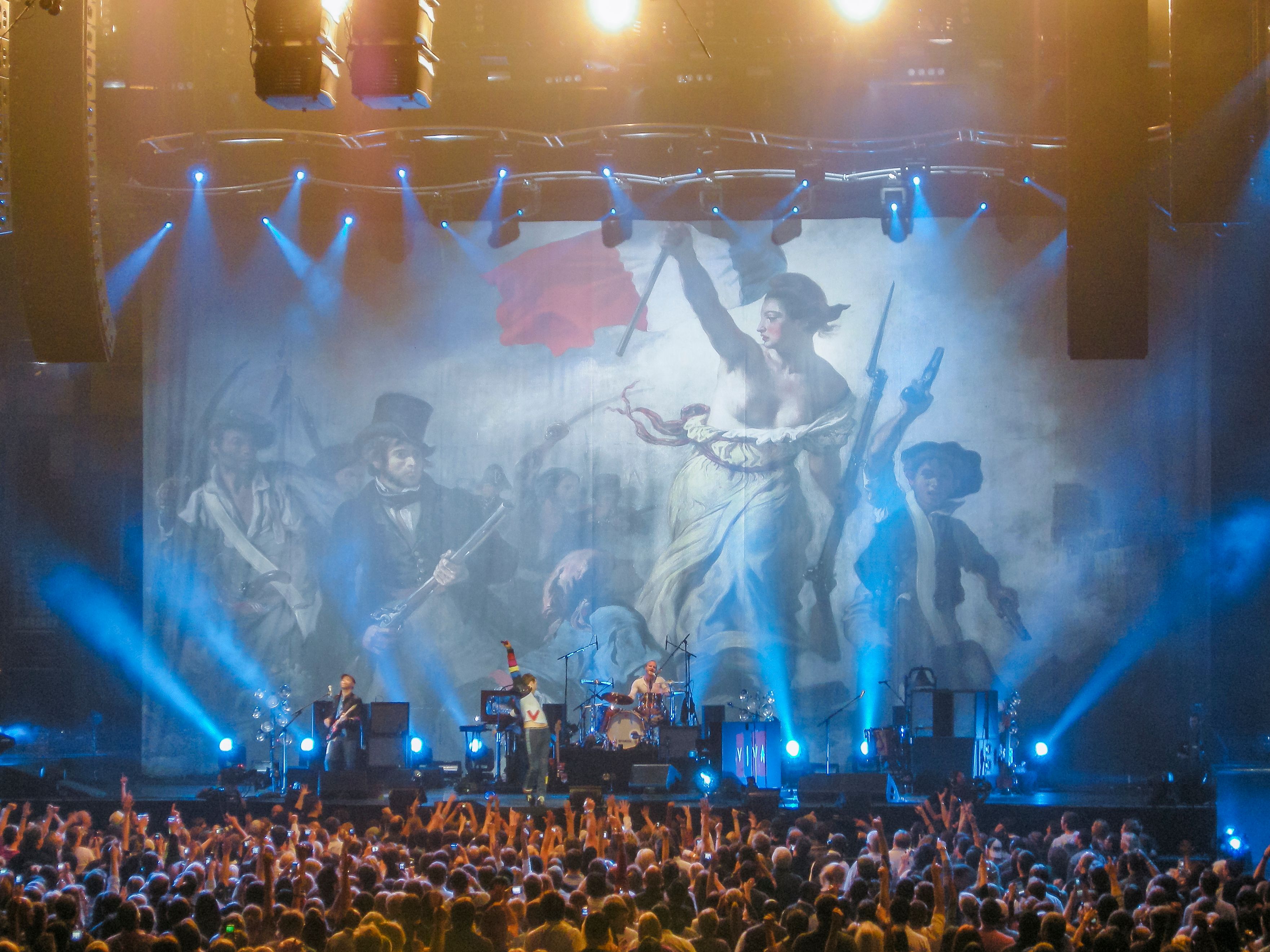 The band Coldplay performing live on stage
