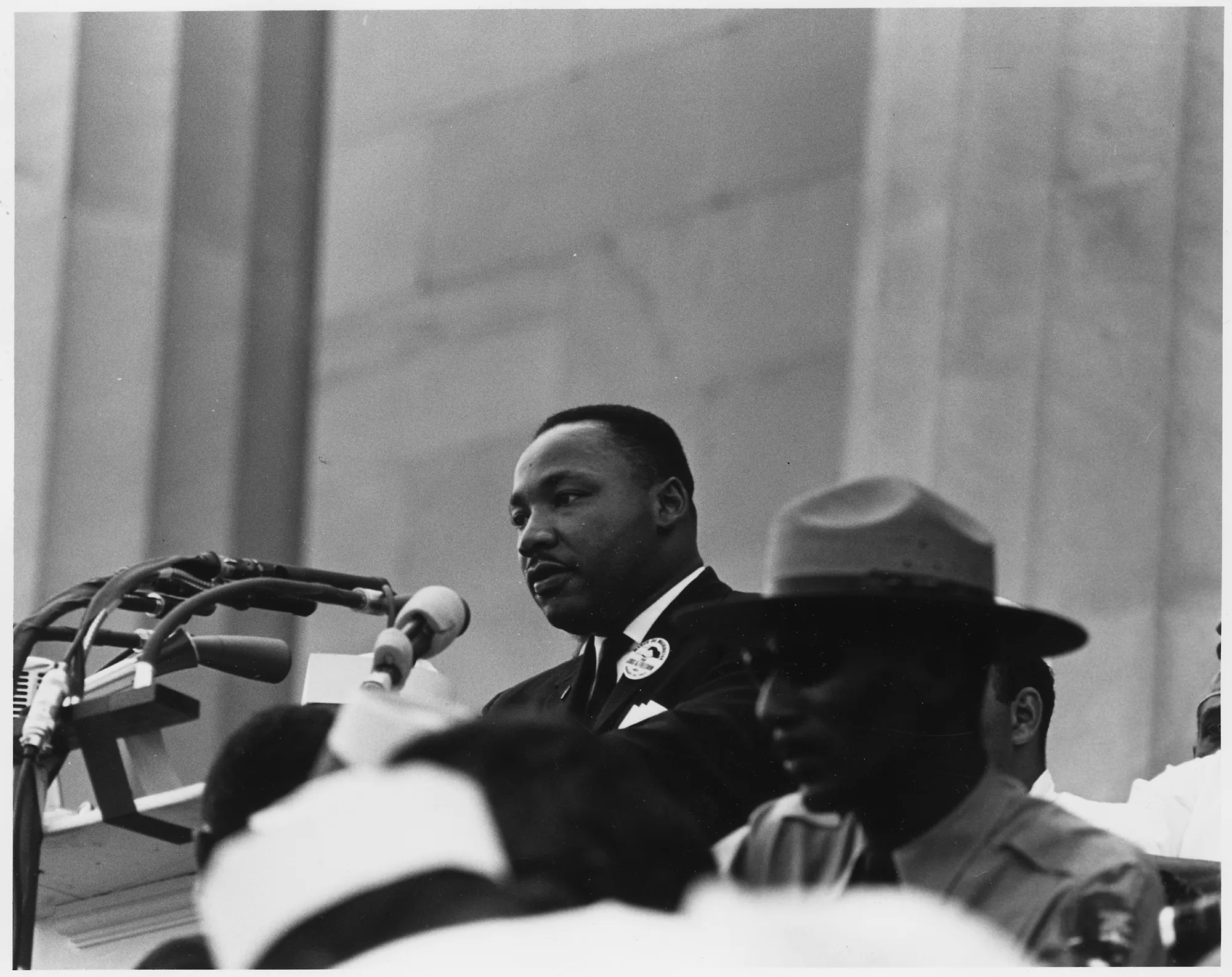 Dr. Martin Luther King Jr. addressing crowds at the March on Washington for Jobs and Freedom