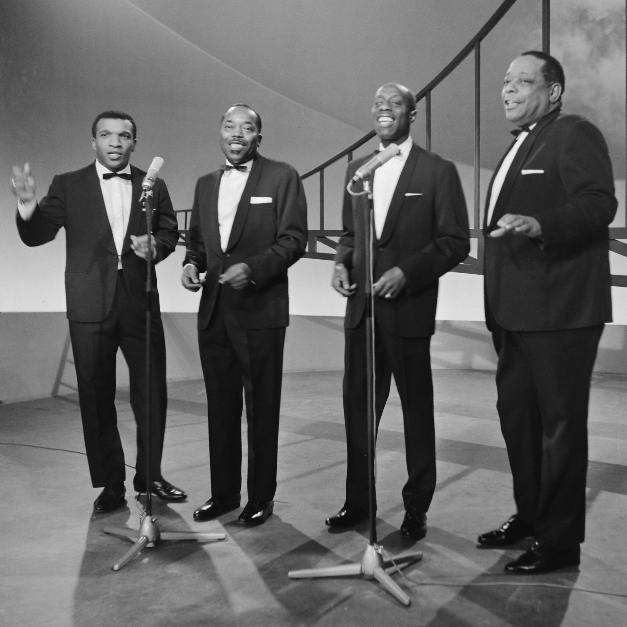 Group photo of the four members of the Golden Gate Quartet, 1964