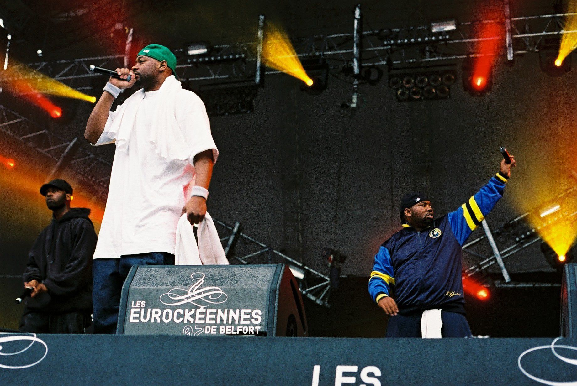 Members of Wu-Tang Clan performing live on stage at a music festival, 2007
