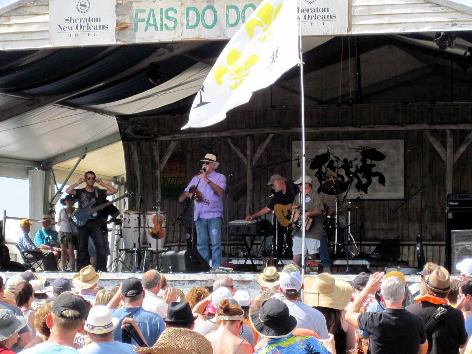 The Cajun band BeauSoleil performing on stage